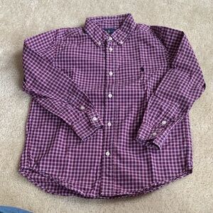 Ralph Lauren Boy’s Button Down Plaid Shirt - Blue and Red and White